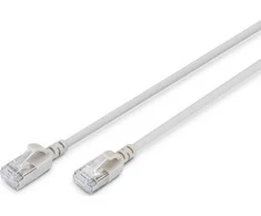 Digitus CAT 6A klasa Ea, F/FTP, skrętka patch, Cu, LSZH, AWG 32/7, ilgis: 0,5 m, pilka