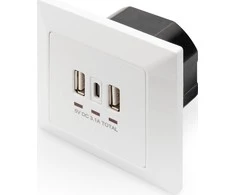Digitus Skaitmenas | Lizdas su USB A ir USB-C prievadais, įmontuotas