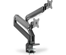 Assmann Electronic DIGITUS dvigubos dujinės spyruoklės Monitorius stalinis laikiklis 2x 35 colių 2x15 kg max juodas