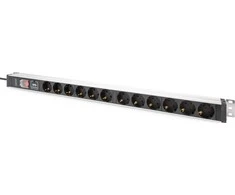 DIGITUS PDU 1HE 12xSchuko 16A Ausgnge 230V/16A juodas