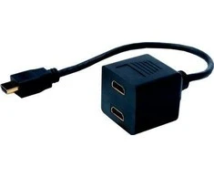 Assmann Electronic DIGITUS HDMI Y skirstytuvo kabelis tipas A -2xtipas A M/F 0,2m pasyvus Full HD auksinis bl