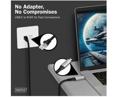 Digitus Kabelis adapter usb-c - rj45 kat. 6a s/ftp, 1 gbit/s, usb 3.2 gen1, lszh, 2m