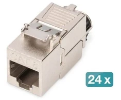 Digitus CAT 8.1 Keystone modulis, ekranuotas, įrankiams nereikalingas montavimo lizdas - 24 vnt.