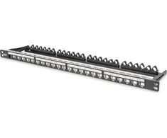 DIGITUS Patchpanel 0,5HE 24-Port Modular geschirmt juodas