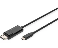 Assmann Electronic DIGITUS USB Type-C į DisplayPort dvikryptis maks. Rezoliucija 8K 30Hz ilgiai 2m Juodas
