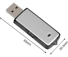 Dyktafon Diktofonas Šnipinėjimo balso įrašymo įrenginys, mini pasiklausymo, USB atmintinė, 8 GB, 16 valandų atmintis - E285