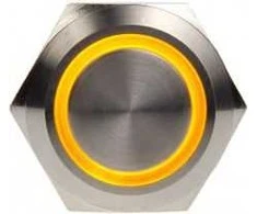 DimasTech vandalizmo mygtukas 19 mm – Silverline – geltonos spalvos