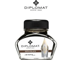 Diplomat rašalas amžiniems rašikliams DIPLOMAT, kalmaruose, 30 ml, juodos sepijos