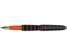 Diplomatas DIPLOMAT Elox Fountain Pen, F, 14ct, juoda/oranžinė