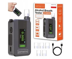 Dirbtinio intelekto elektrocheminis policijos alkotesteris, profesionalus, be kandiklio, 6 kandikliai, Zenwire D1000