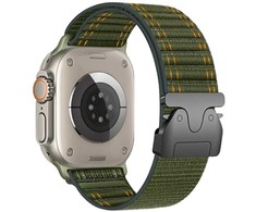 Beline Woven Nylon Diagonal Style Parachute apyrankė skirta Apple Watch 42/44/45/49mm žalios spalvos