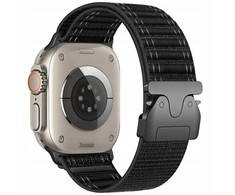 Beline Woven Nylon Diagonal Style Parachute apyrankė skirta Apple Watch 38/40/41mm juodos spalvos