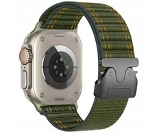 Beline Woven Nylon Diagonal Style Parachute apyrankė skirta Apple Watch 38/40/41mm žalios spalvos