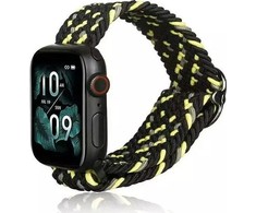 Beline apyrankė Apple Watch Textile 38/40/41mm juodos ir laimo spalvos