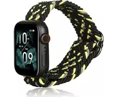 Beline apyrankė Apple Watch Textile 38/40/41mm juodos ir laimo spalvos