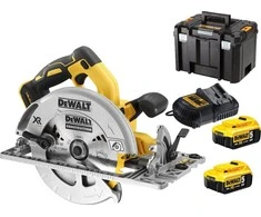 Akumuliatorinis diskinis pjūklas DeWalt DCS572P2-QW; 18 V; 2x5,0 Ah akum.