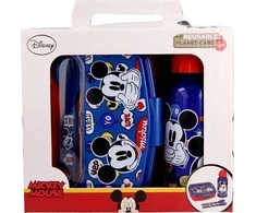 Mickey Mouse - Priešpiečių dėžutė rinkinys, 400ml vandens butelis, stalo įrankiai