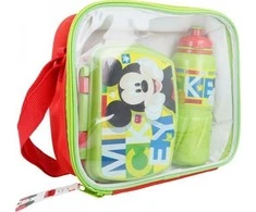 Mickey Mouse Peliukas Mikis – pusryčių / priešpiečių dėžutės rinkinys + vandens butelis 530 ml maišelyje