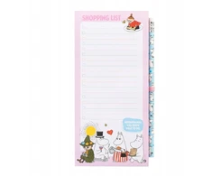 Disney Muminai - magnetinis užrašų knygelė / pirkinių sąrašas šaldytuvui + pieštukas (10 x 21 cm)