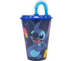 Stor Stitch puodelis su šiaudeliu 430 ml
