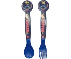 Disney Stitch - plastikinių stalo įrankių rinkinys iš Palms kolekcijos (šaukštas ir šakutė)
