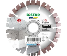 125 x 22.23 mm Distar RAPID universalus deimantinis pjovimo diskas betonui, plytoms