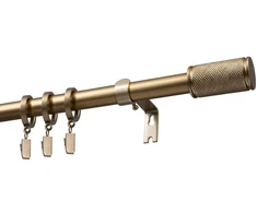 Decastyl Vieno strypo ištraukiamas karnizas FI 19 MM auksinė serija 140-220 CM su kilpelėmis KOWALSKI