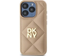 Dėklas DKNY DKHCP14XPQDSLE Apple iPhone 14 Pro Max 6.7" smėlio spalvos dygsniuotas „Quited Stack Logo“