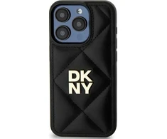 Dėklas DKNY DKHCP15MPQDSLK Apple iPhone 15 Plus 6.7″ juodos spalvos Quilted Stack Logo