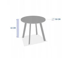Dlgtp Metalinis sodo stalas SAONA, Ø 50 cm