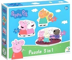 Dodo Dėlionė 3in1 "PEPPA PIG" PEPPA PIG 3 DĖLĖS VIENOJE PAKUOTĖJE