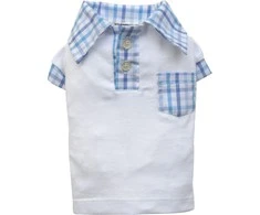 DoggyDolly Polo marškiniai, balti, XXL 36-38cm / 56-58cm