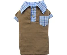 DoggyDolly Polo marškiniai, rudi, XL 33- 35cm / 51-53cm