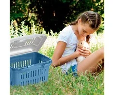 Stefanplast Transportavimo narvas Mini Gulliver 40x30x24cm balta mėlyna