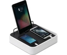 Bluelounge Sanctuary4 doko stotelė su USB įkroviklis 4 baltiems įrenginiams