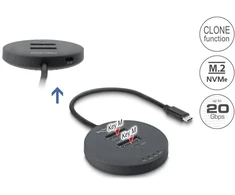 Doko stotelė Delock USB 20 Gbps M.2 Doko stotelė dla 2 x M.2 NVME PCIE SSD su funkcija klonowania (64364)