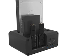 Icy Box 4 lizdų prijungimo stotis, skirta 2x M.2 NVME ir 2x 2,5''/3,5'' HDD/SSD atskiruoju režimu, Host USB 3.2 Gen 2, 10 Gbps (Club Case 2925)