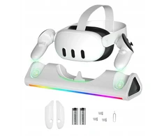 JYS Doko stotelė Įkroviklis Stojak Do Gogli Oculus Quest 3 +2x Akumuliatorius Pad / Jys-mq006