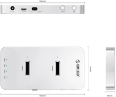 Doko stotelė Orico Klonująca dyski, 2x M.2 NVMe/SATA, USB-C 20Gbps (M220-C-EU-SV-BP)