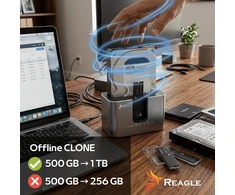 Doko stotelė Reagle Doko stotelė DYSKU SSD HDD SATA 2,5'' 3,5'' NVME M.2 USB ADAPTER KLONUJĄCY