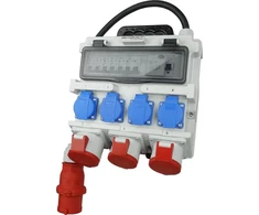 DV-7266-D Statybinė skirstomoji įranga TR-S/FI 32A 2x16A 4x230V SKH Schuko Doktorvolt 7266