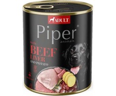 Dolina Noteci Piper su jautienos kepenėlėmis ir bulvėmis - Šlapias šunų maistas 800g