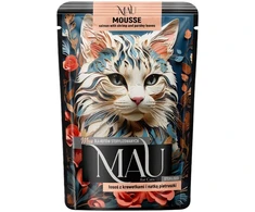 Dolina Noteci MAU Mousse Sterilised lašiša with shrimp and parsley – šlapias kačių maistas – 85g