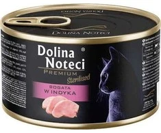 DOLINA NOTECI Premium sterilizuotas šlapias kačių ėdalas, praturtintas kalakutiena, 185 g
