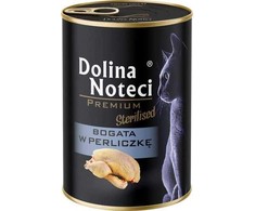 DOLINA NOTECI Premium sterilizuotas šlapias kačių ėdalas su perlinių vištų mėsa, 400g