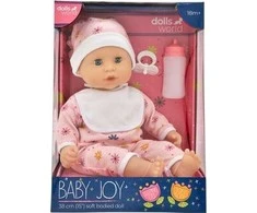 WORLD Lėlių pasaulis LĖLIŲ PASAULIS BABY JOY LĖLĖ 38 CM - ROŽINIS APRANGA