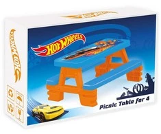 Vaikiškas pikniko stalas, Dolu Hot Wheels, 4 asmenims, 43 x 77 x 71 cm