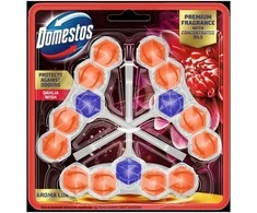 DOMESTOS Aroma Lux Dahlia Flower &amp; Dragonfruit tualeto blokelis 3 x 55 g