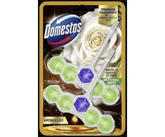 DOMESTOS Power 5 Aroma Lux Baltas Rose &amp; Žalias Tea Tree Oil tualeto blokas 2 x 55 g