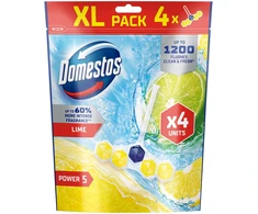 Tualeto valiklis-gaiviklis Domestos POWER5 Citrus. 4 vnt.